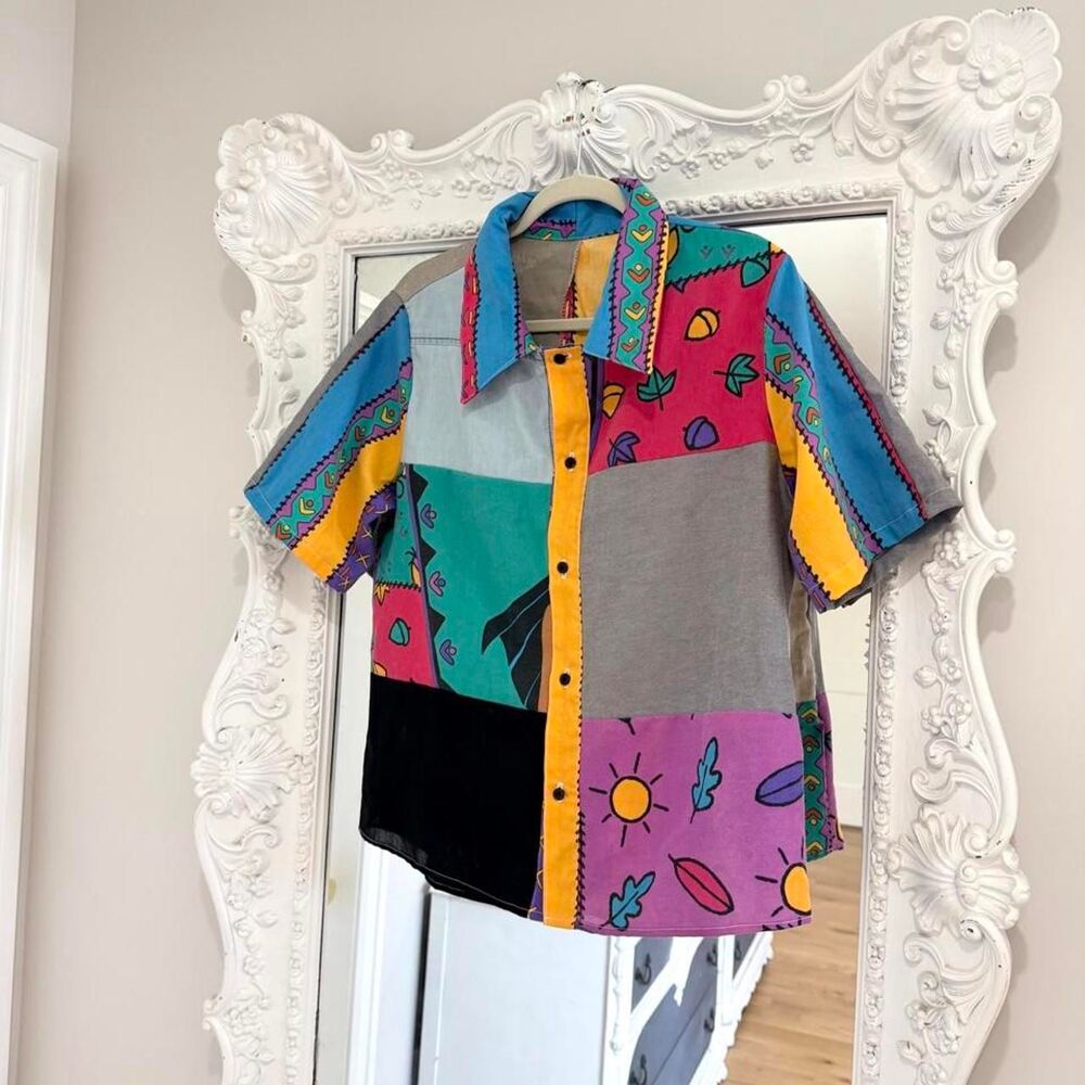 New York Couture Unisex Reworked Vintage Disney Pocahontas Patchwork Shirt